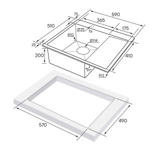 Мойка кухонная Paulmark Kroner PM225951-BSL левая брашированная нержавеющая сталь